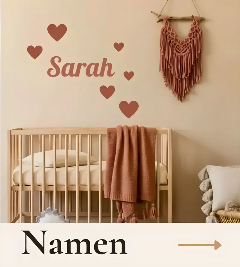 Namen behangstickers voor de baby- en kinderkamer.